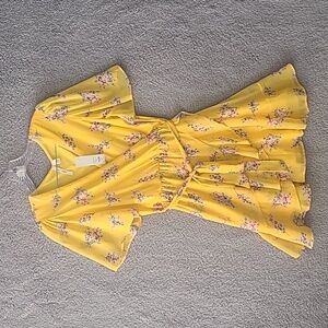 NWT - MIAMI" Yellow Floral Womens Dress Size XS